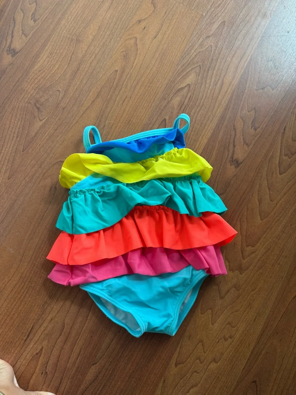 Baby Boden Turquoise Trim Baby Swimsuit